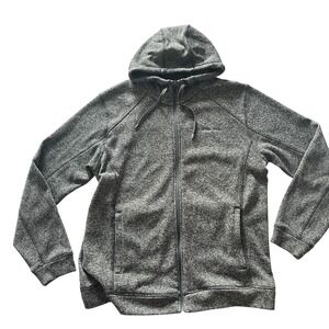 Eddie Bauer Men's Size L Hooded Sweater Sweatshirt Gray Heather Pockets Full Zip